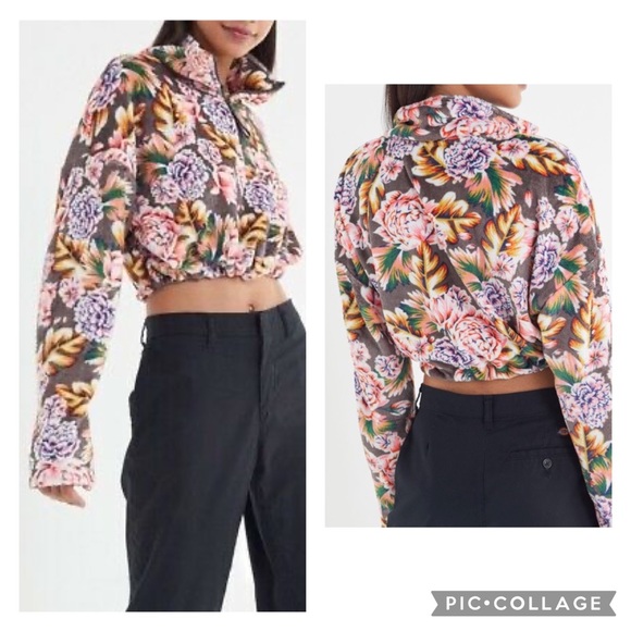 Urban Outfitters “Angela” Floral Fleece Sweatshirt - Picture 2 of 3